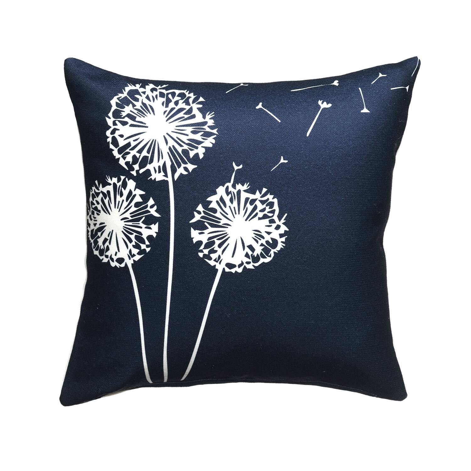 Dandelion Indoor Outdoor Decorative Pillow Navy (20" x 20") On Sale Bed Bath & Beyond
